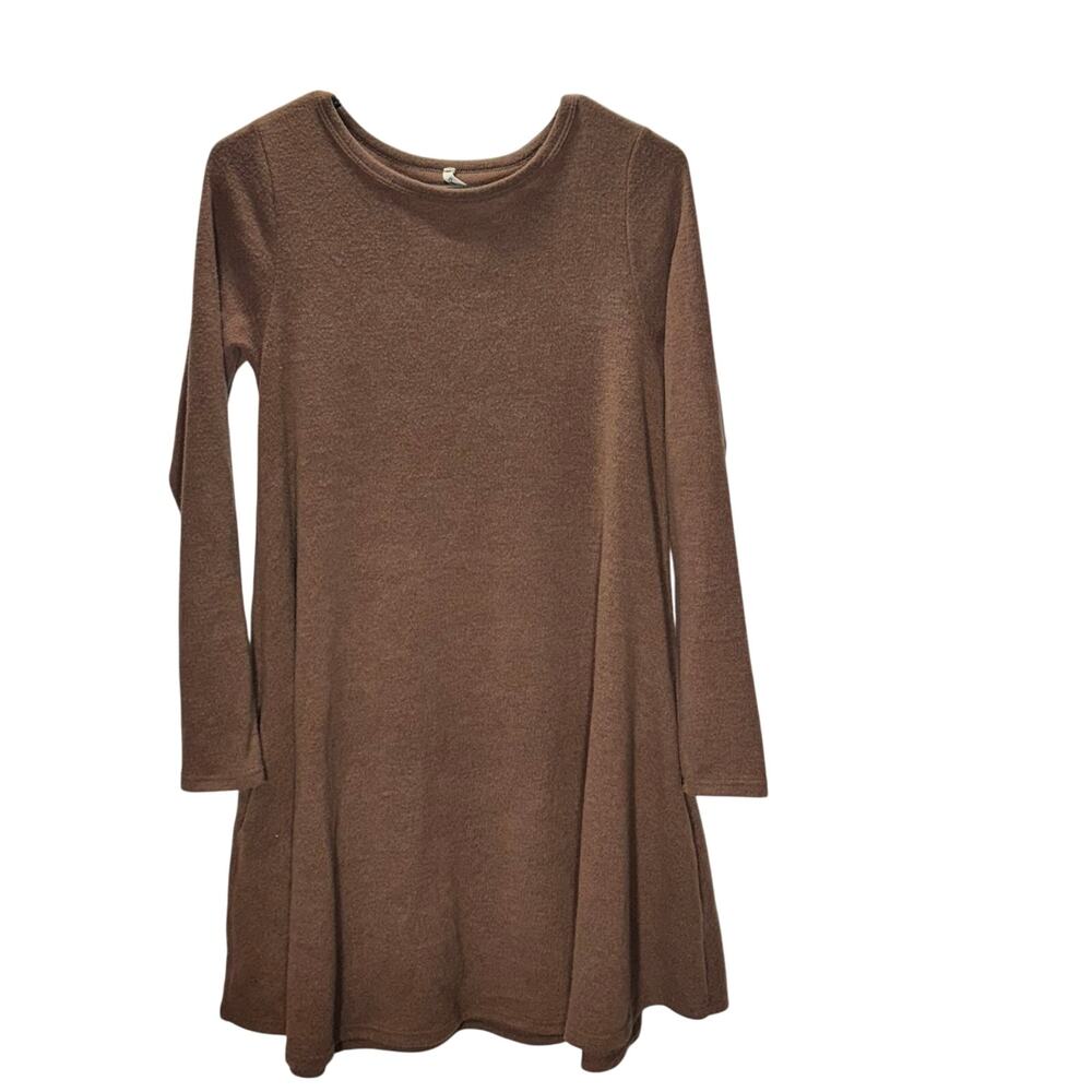 Beeson River Brown Sweater Dress Small Long Sleeve Soft Knit A-Line Fall Casual